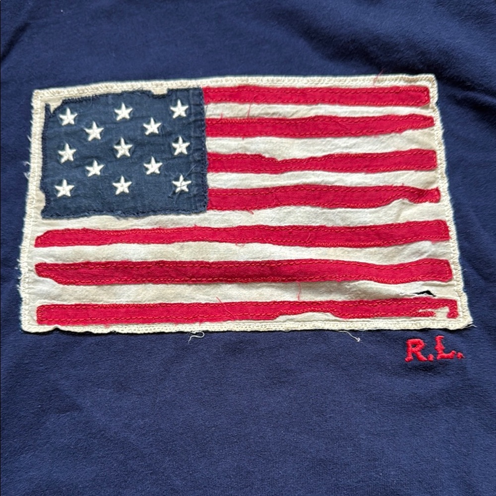 Ralph Lauren Navy Blue Kids Shirt with American Flag Design - Picture 4 of 5